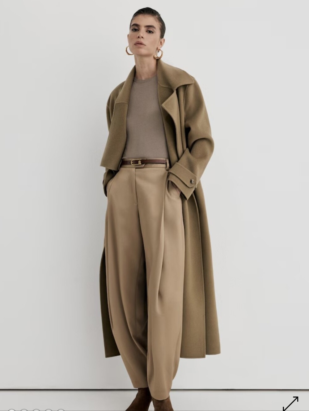 Reiss Arlo Atelier Wool Blindseam Double-Breasted Coat in Khaki - Picture 5 of 16